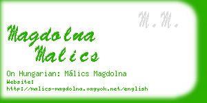 magdolna malics business card