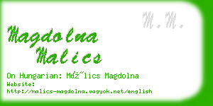 magdolna malics business card